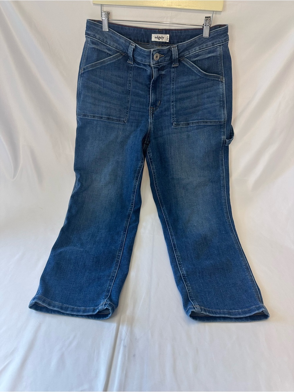 edgely Dark Blue Cropped Carpenter Jeans for Women